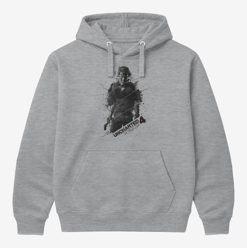 Polerón Canguro Gris Melange de UNCHARTED
