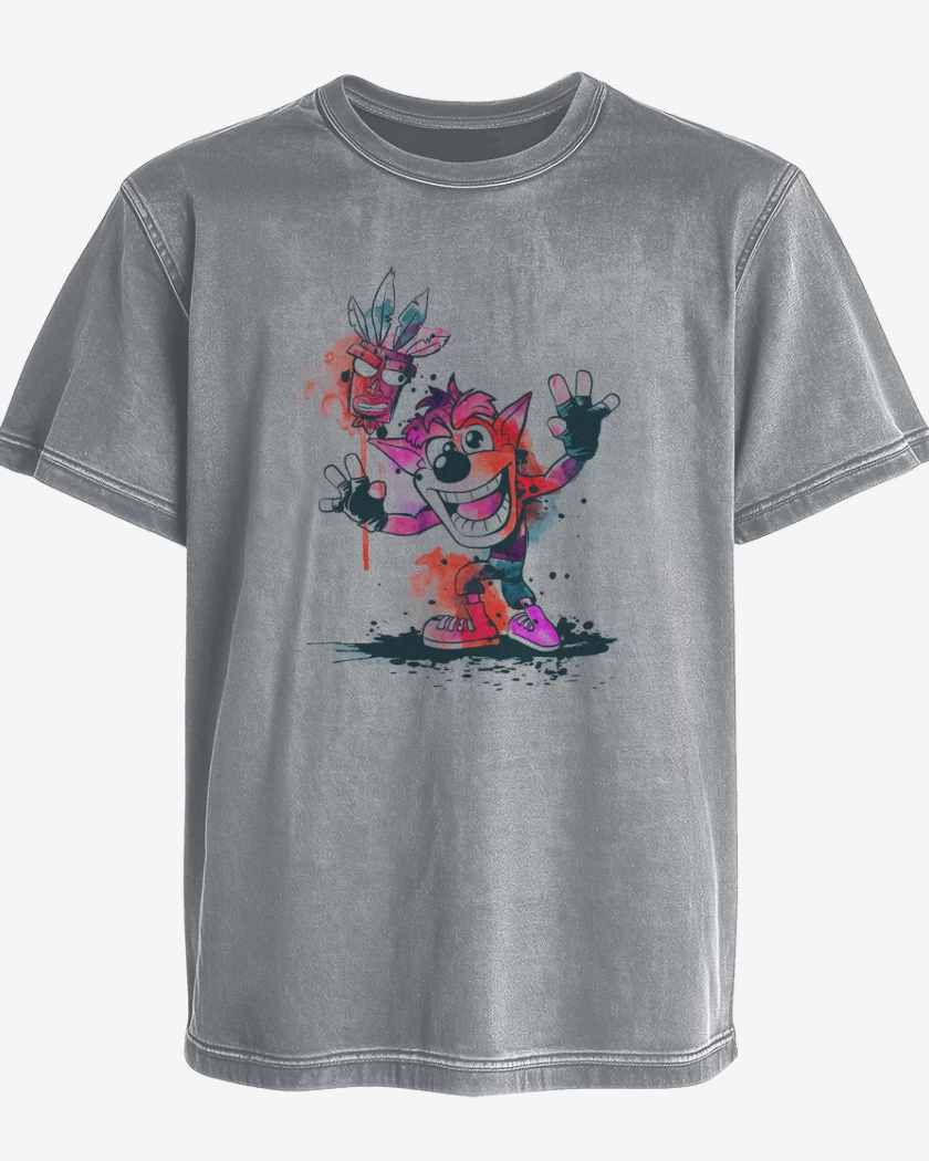 Polera desgastada Gris Melange de Bandicoot