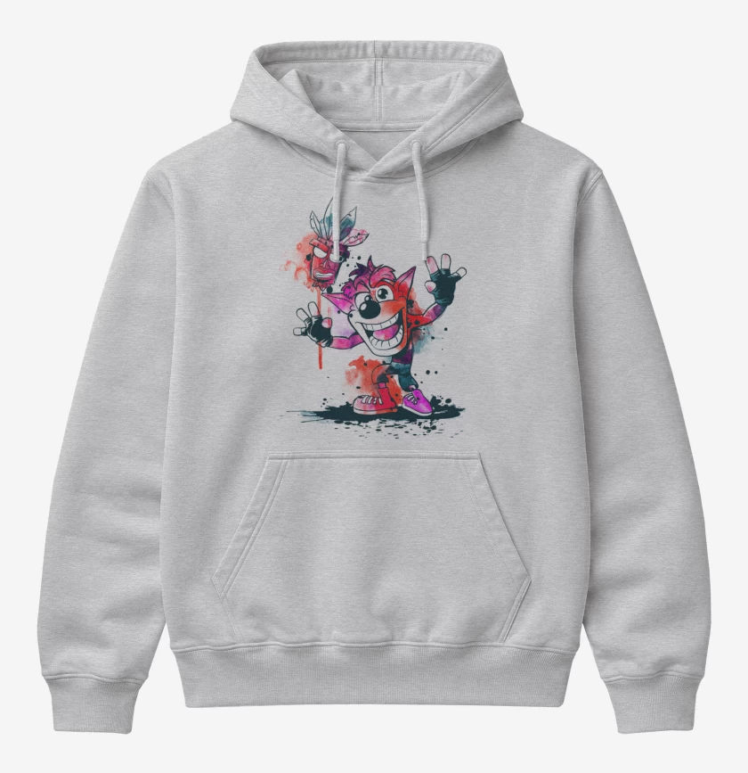 Poleron Canguro básico Gris Melange de Bandicoot
