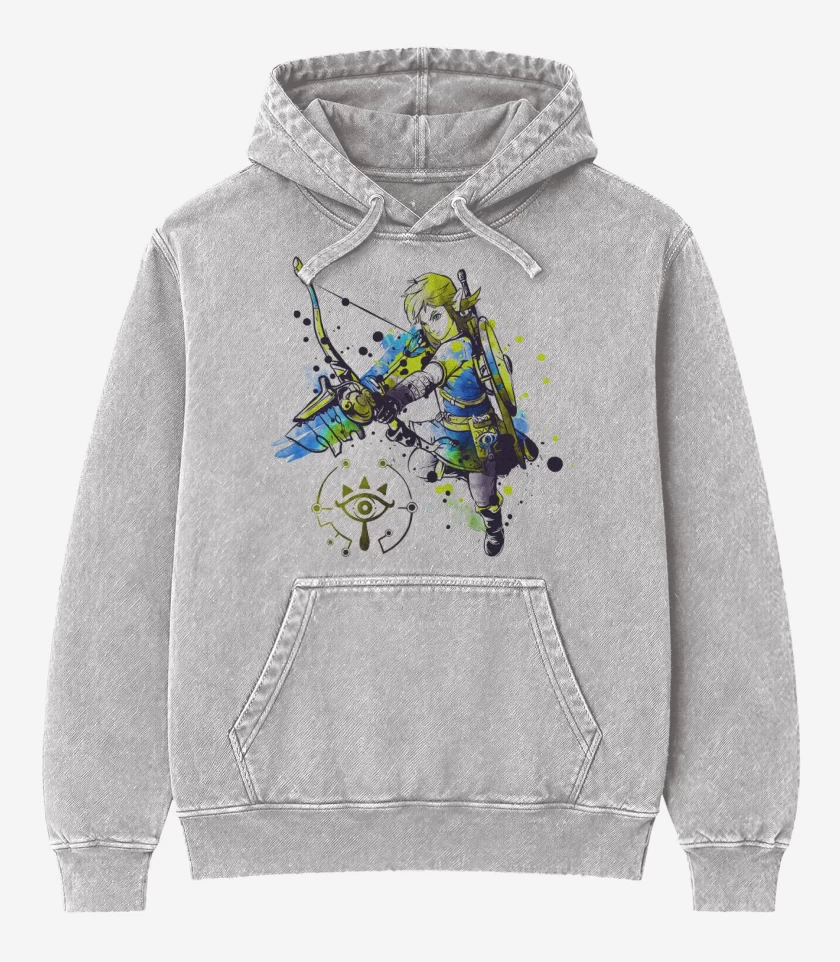 Poleron Canguro Acid Wash Gris Melange de Link colors