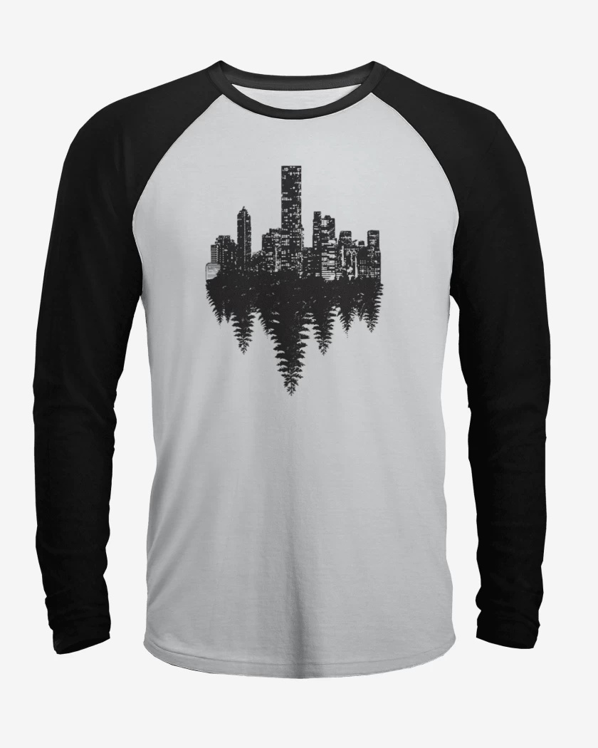 Polera Raglan Blanco / Negro de Ciudad