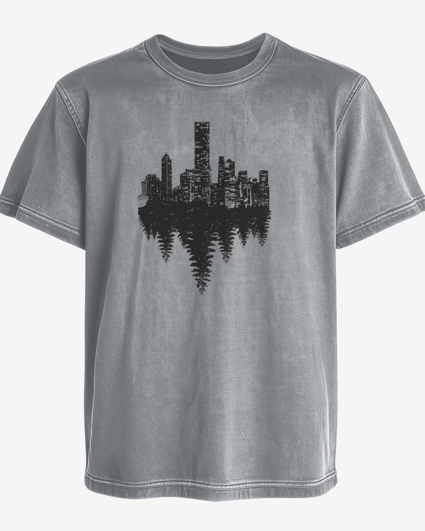 Polera desgastada Gris Melange de Ciudad
