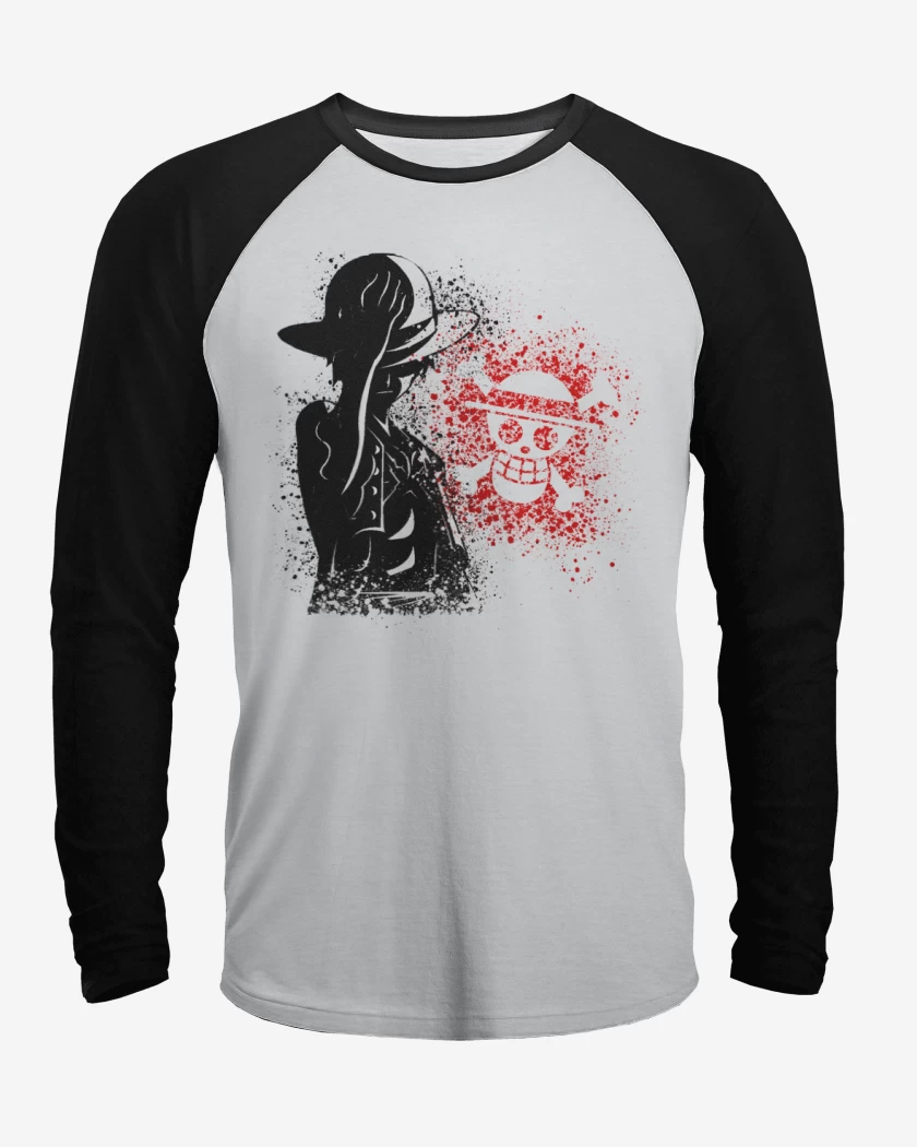 Polera Raglan Blanco / Negro de One piece 