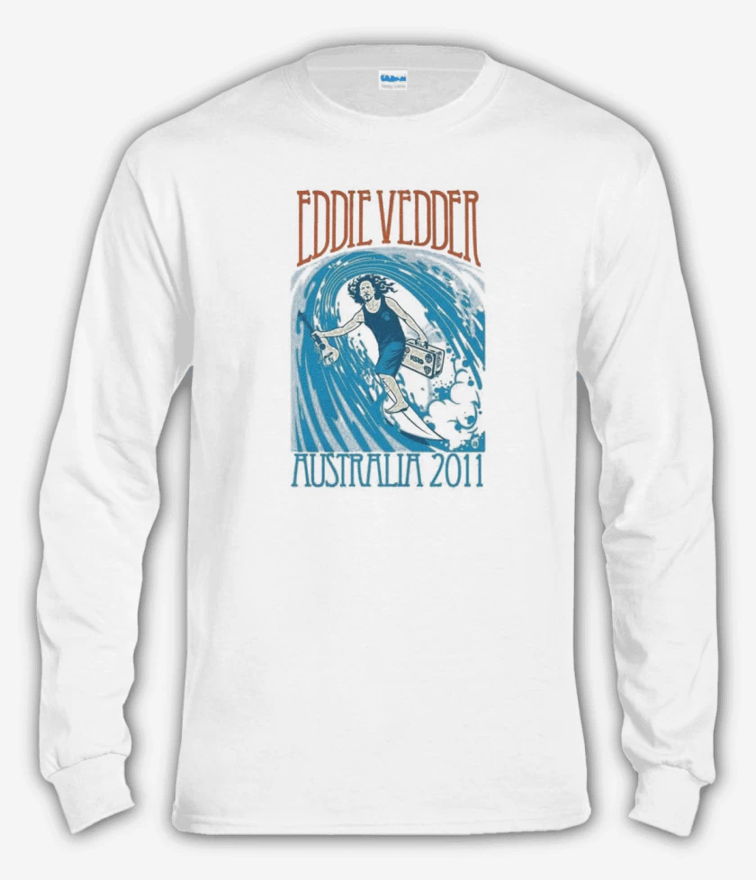 Polera manga larga Blanco de Eddie Wave 