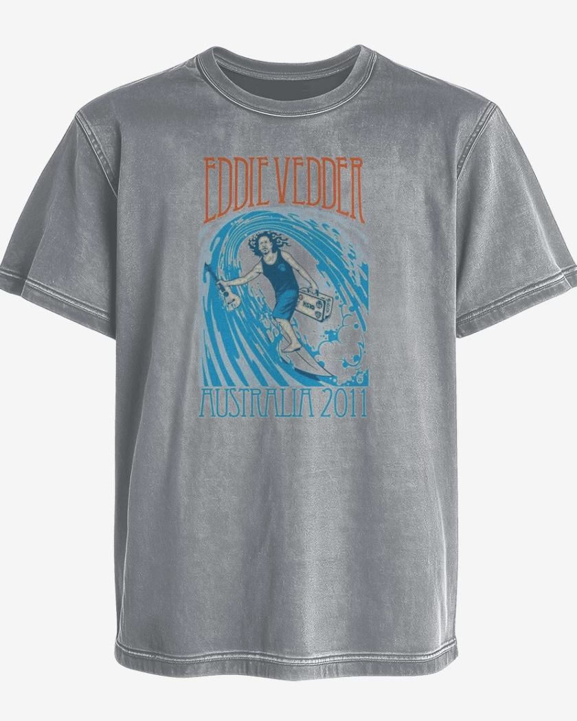 Polera desgastada Gris Melange de Eddie Wave 