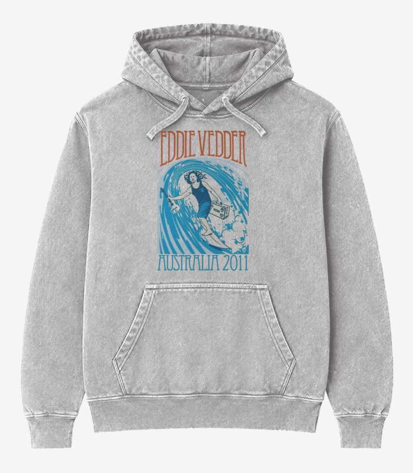 Poleron Canguro Acid Wash Gris Melange de Eddie Wave 