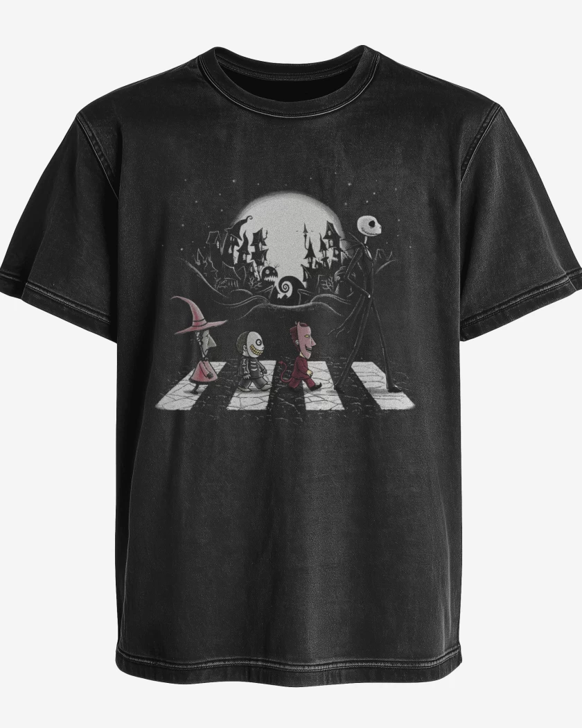 Polera desgastada Negro de Jack Skellington