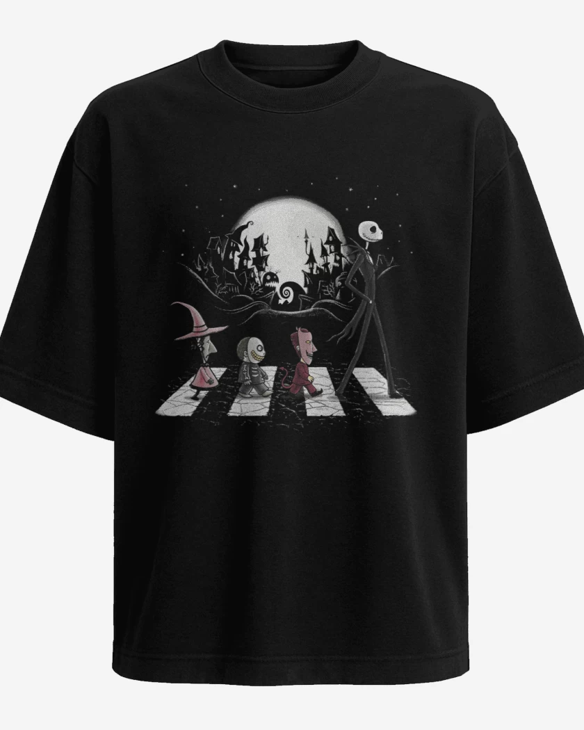 Polera Oversize Negro de Jack Skellington