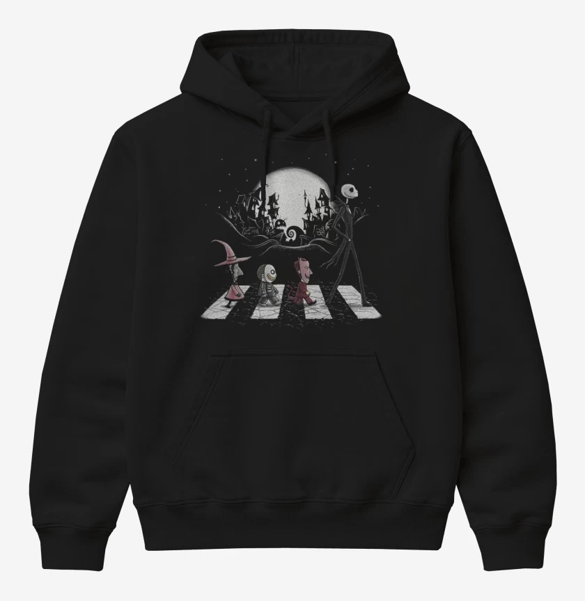 Poleron Canguro básico Negro de Jack Skellington
