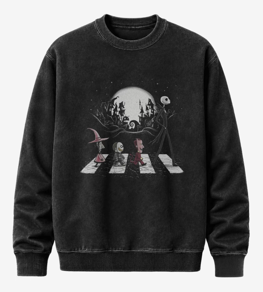 Poleron Polo Acid Wash Negro de Jack Skellington