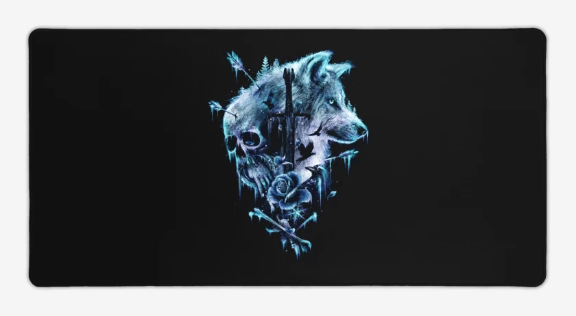 Mouse pad Gamer Negro de Winter is coming blue