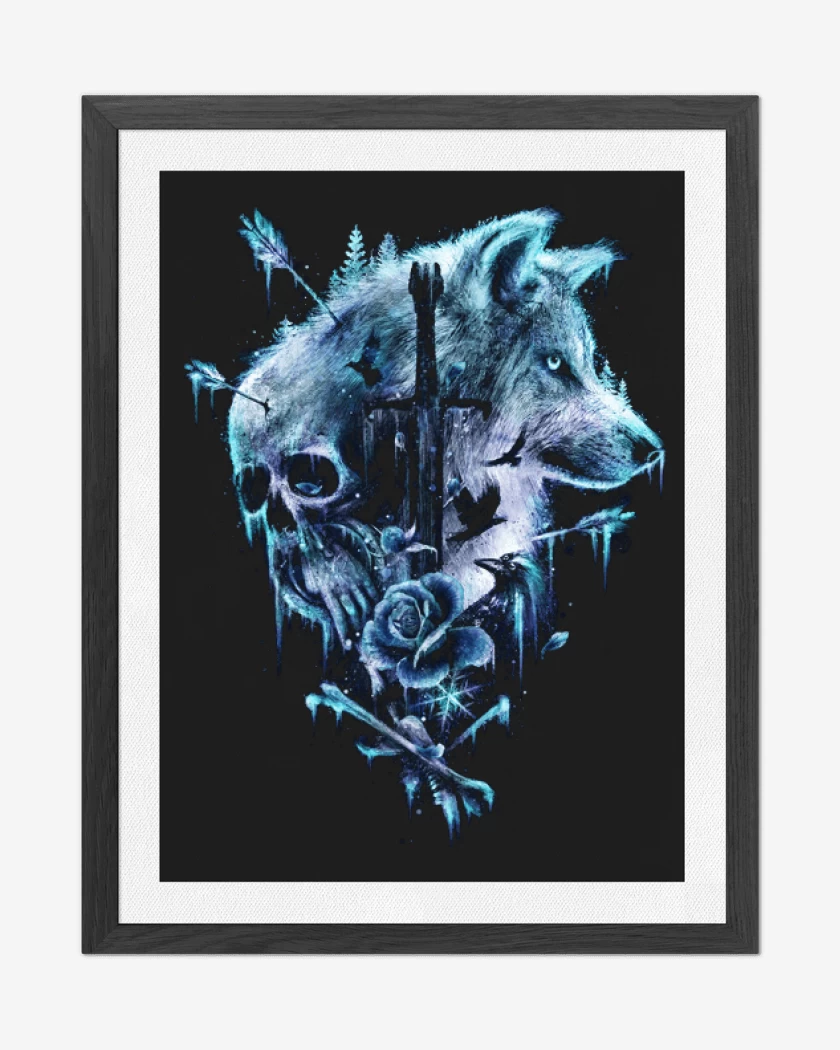Cuadro decorativo Negro de Winter is coming blue
