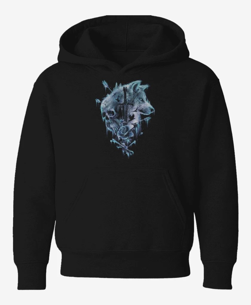 Poleron de niño Negro de Winter is coming blue