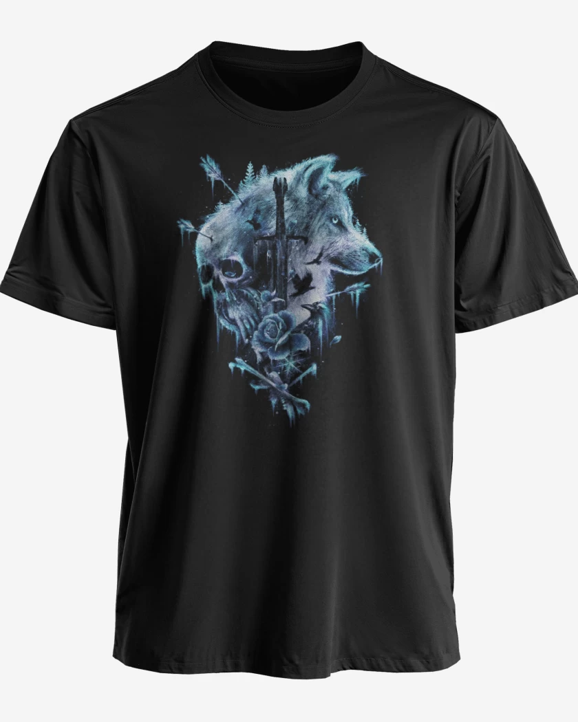 Polera premium Negro de Winter is coming blue