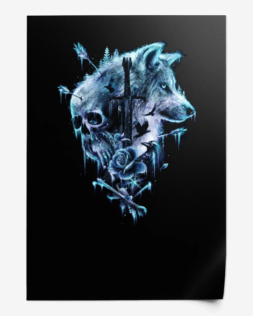 Print Winter is coming blue