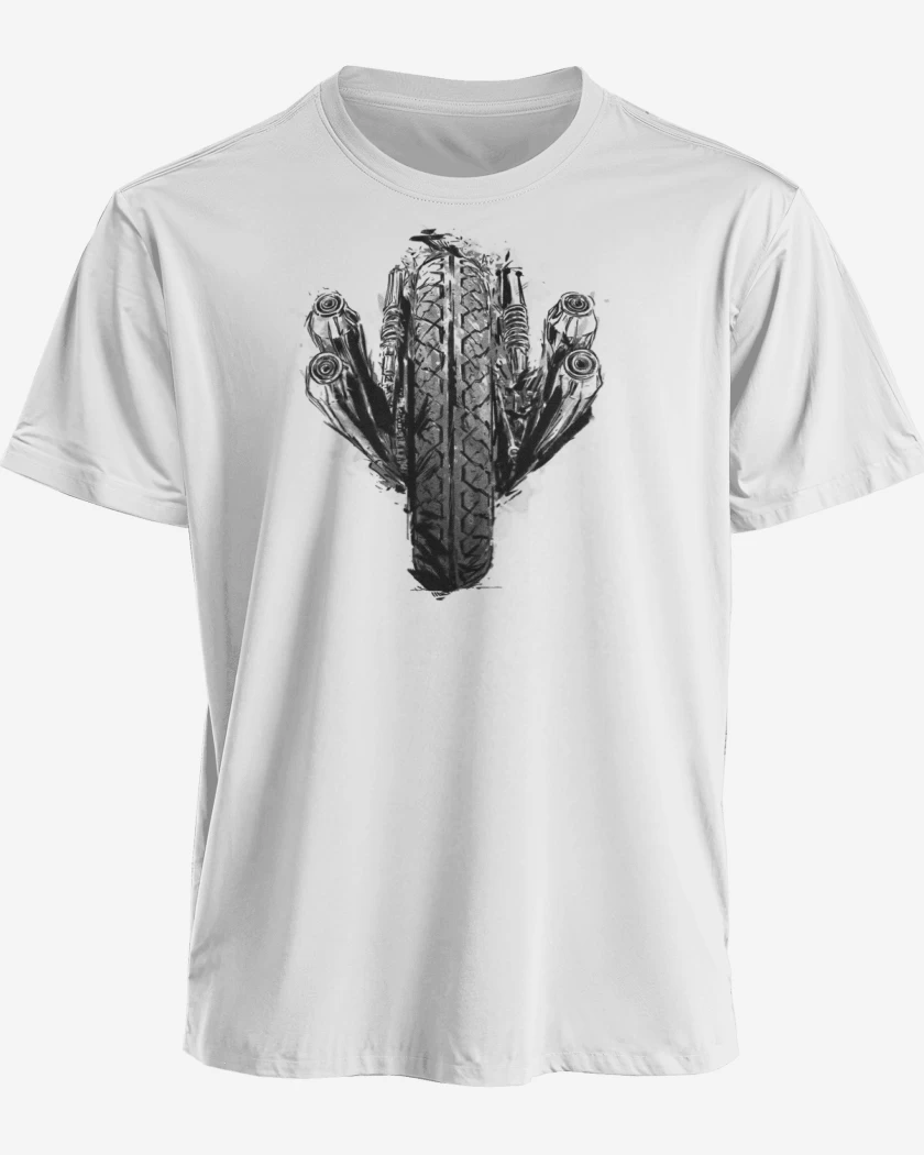 Polera premium Blanco de Moto race 