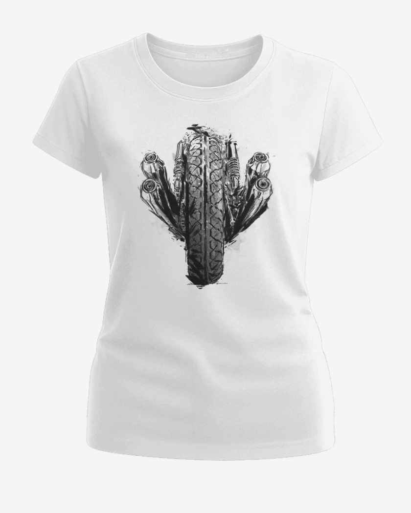 Polera de Mujer Blanco de Moto race 