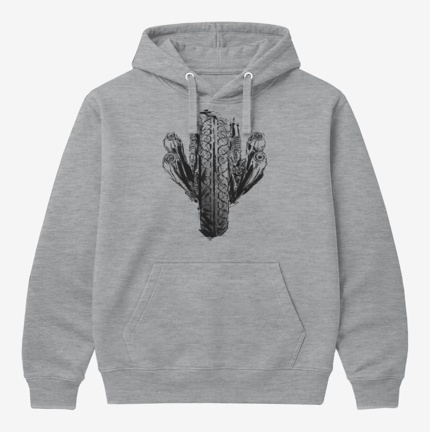 Polerón Canguro Gris Melange de Moto race 