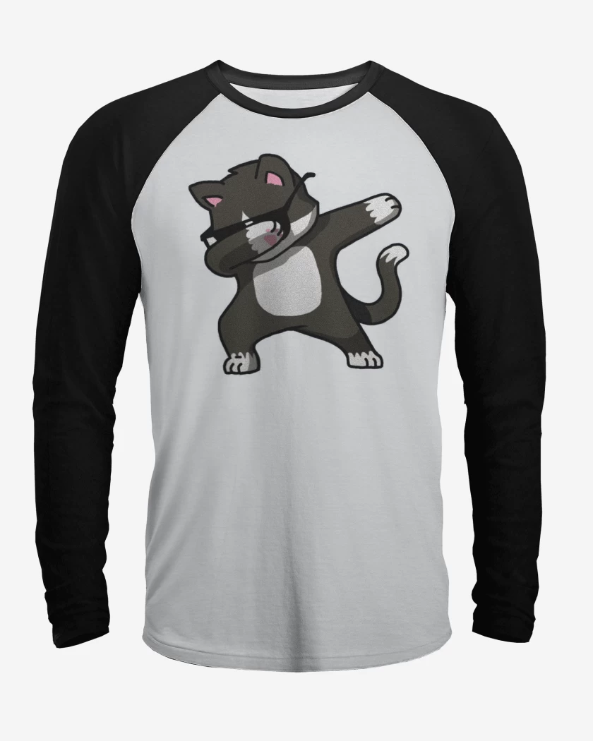 Polera Raglan Blanco / Negro de Dab Cat
