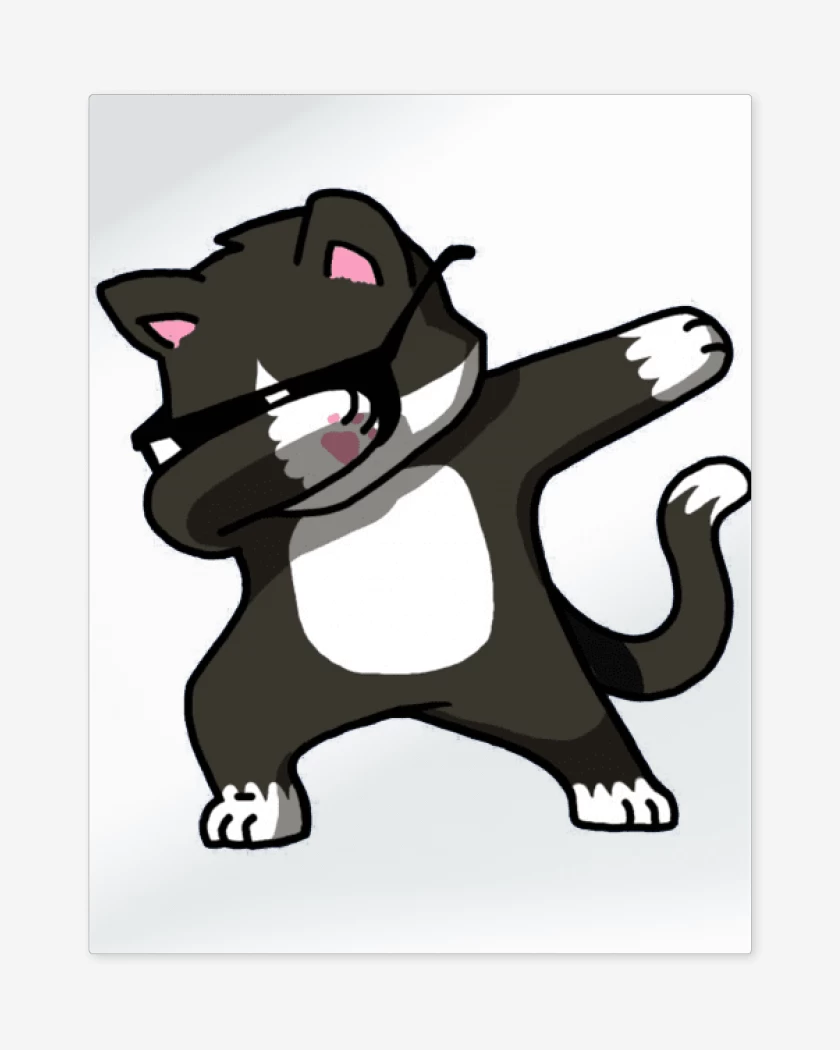 Print metalico Blanco de Dab Cat