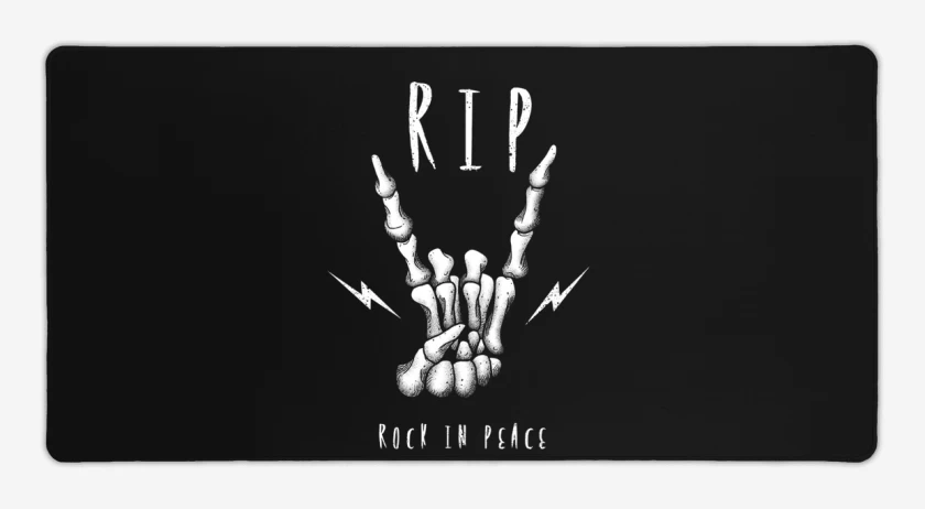 Mouse pad Gamer Negro de Rock in peace
