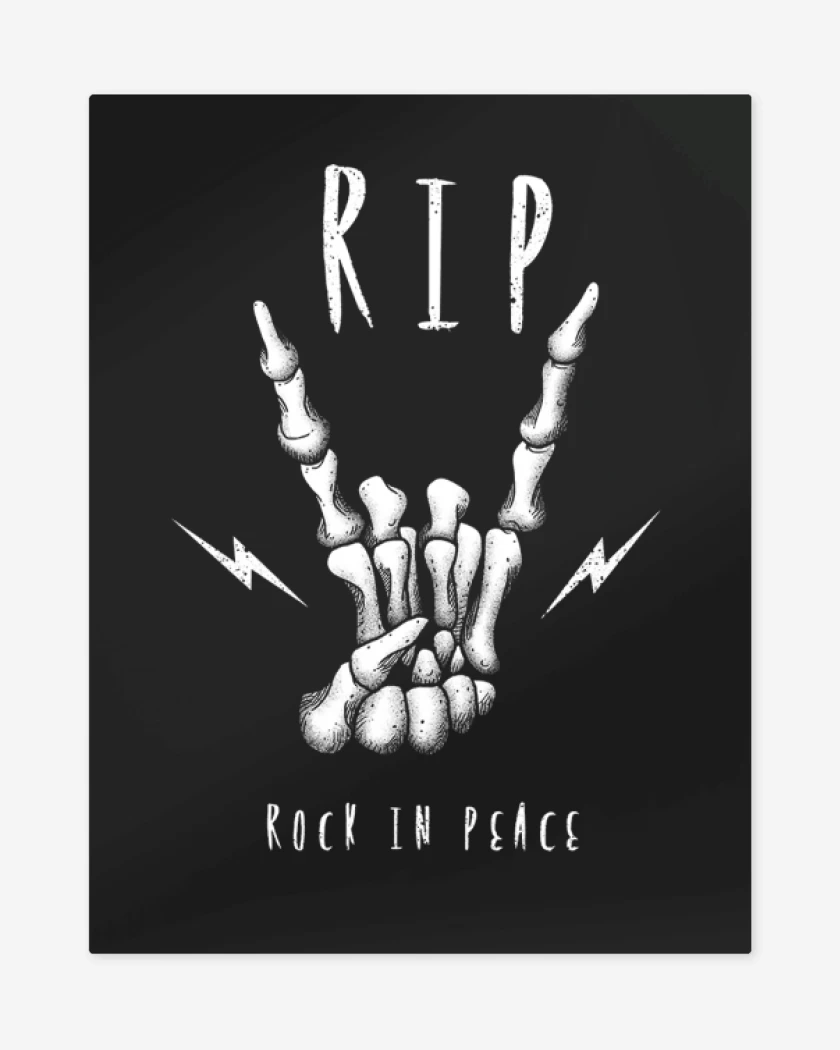 Print metalico Negro de Rock in peace