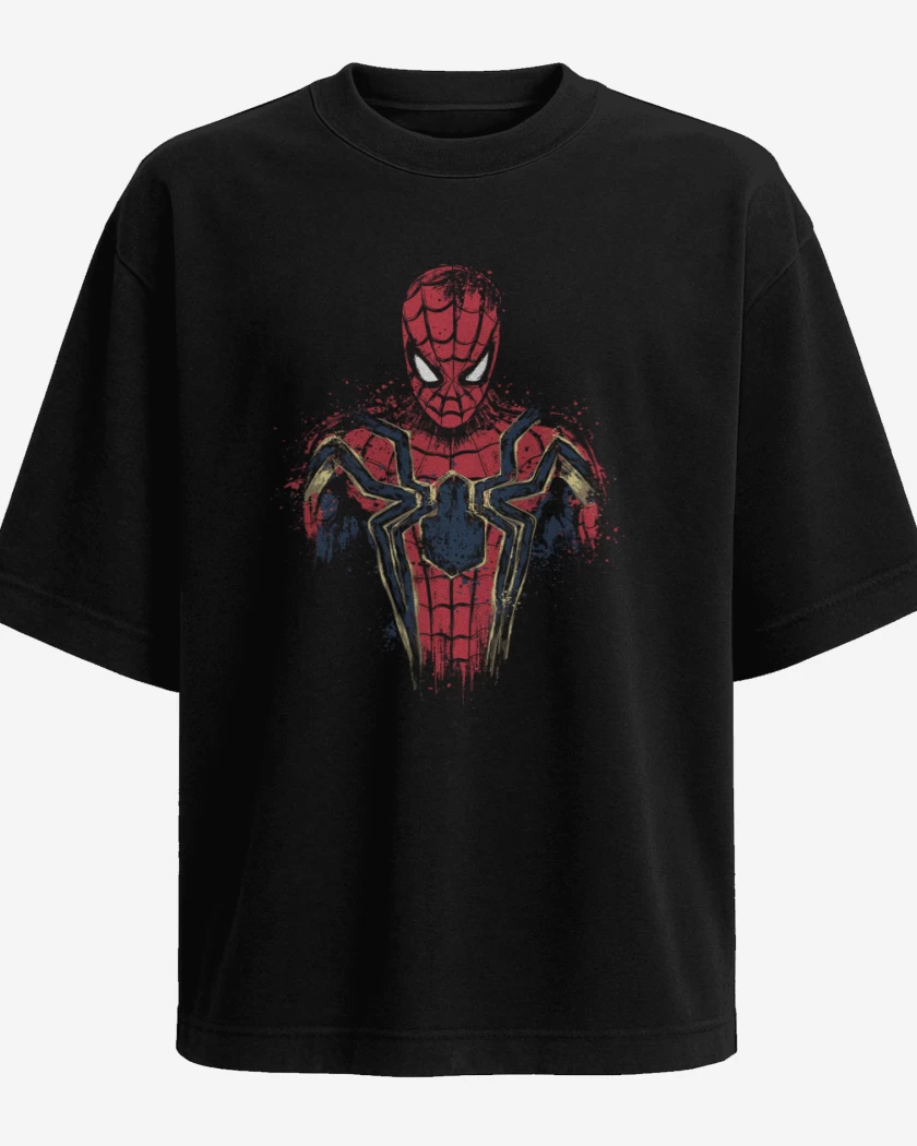 Polera Oversize Negro de Hombre aracnido