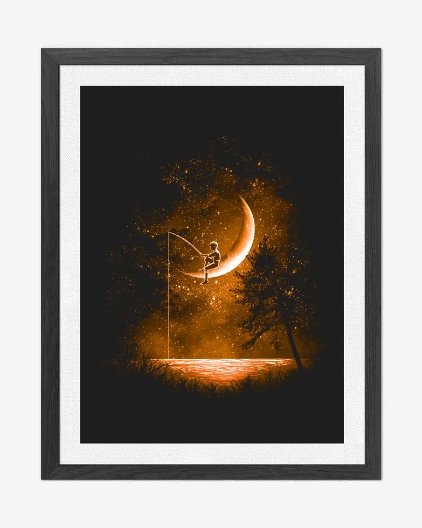 Cuadro decorativo Negro de Noche de pesca