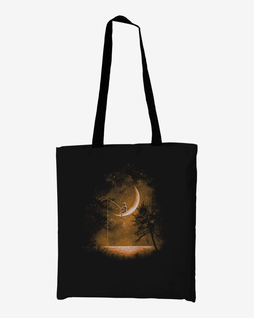 Totebag Negro de Noche de pesca