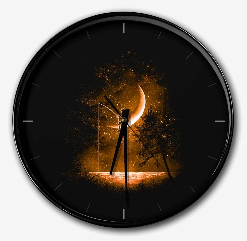 Reloj Negro de Noche de pesca