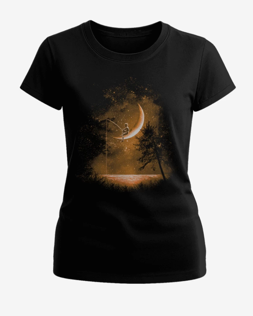 Polera de Mujer Negro de Noche de pesca