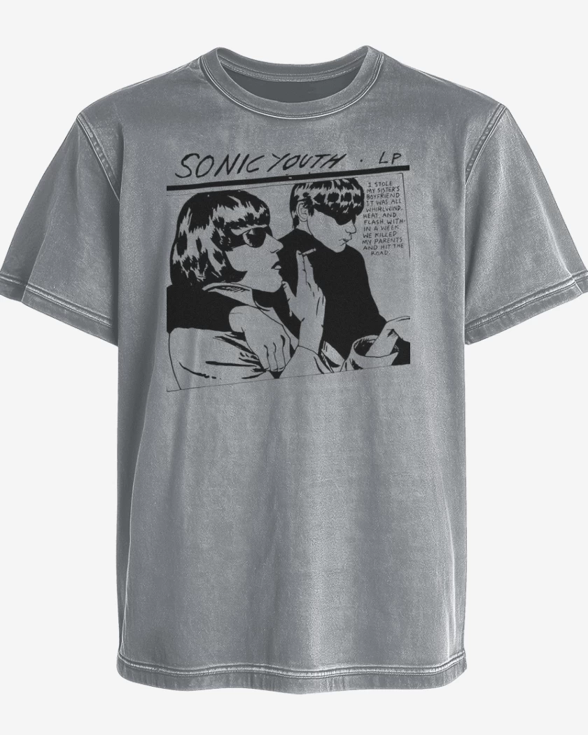 Polera desgastada Gris Melange de Sonic Youth LP