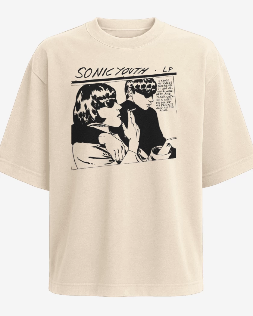Polera Oversize Beige de Sonic Youth LP