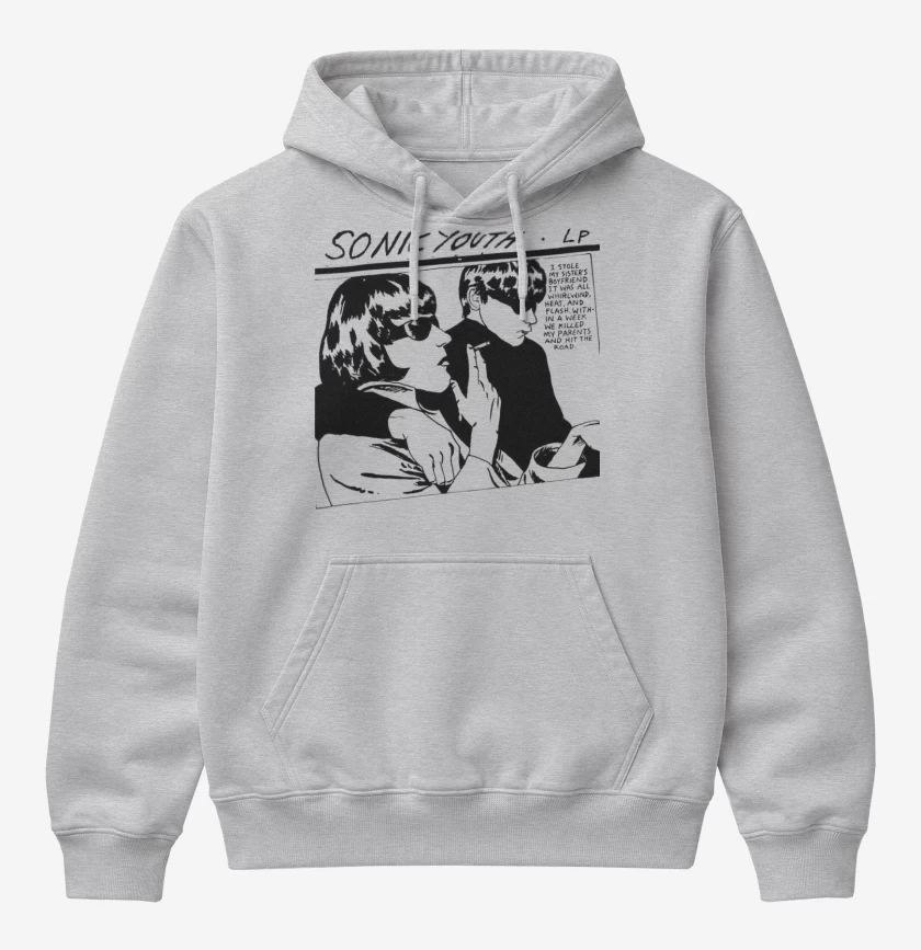 Poleron Canguro básico Gris Melange de Sonic Youth LP