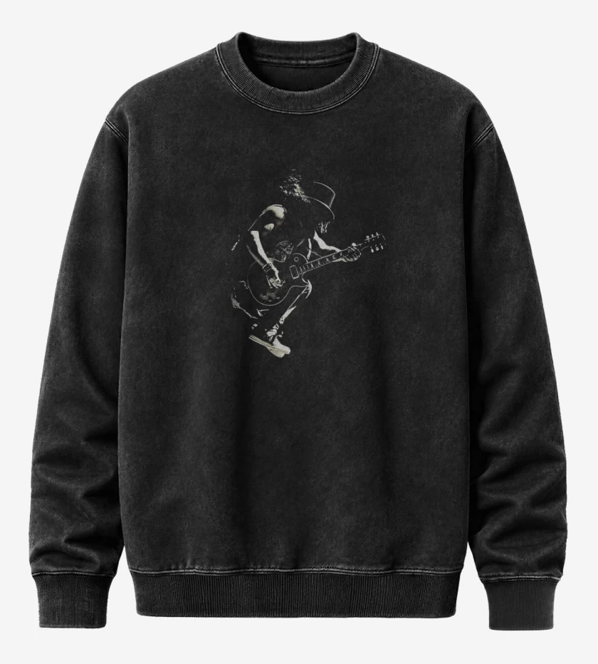 Poleron Polo Acid Wash Negro de Slash 2 