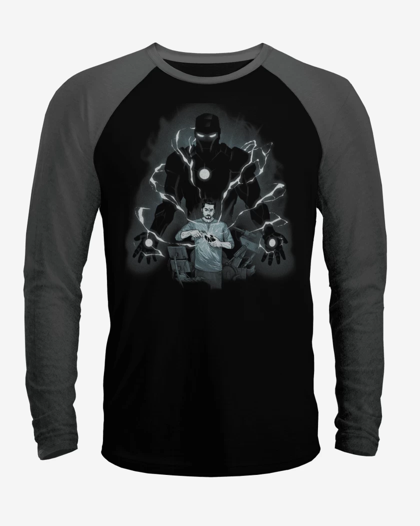 Polera Raglan Negro / Negro Heather de Tony Stark