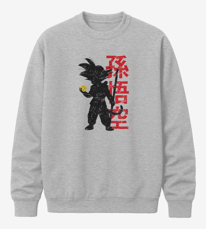 Poleron polo Gris Melange de Pequeño Goku