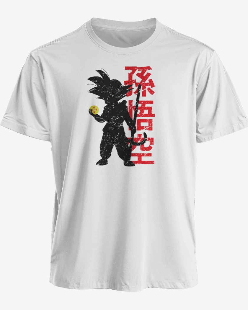Polera premium Blanco de Pequeño Goku