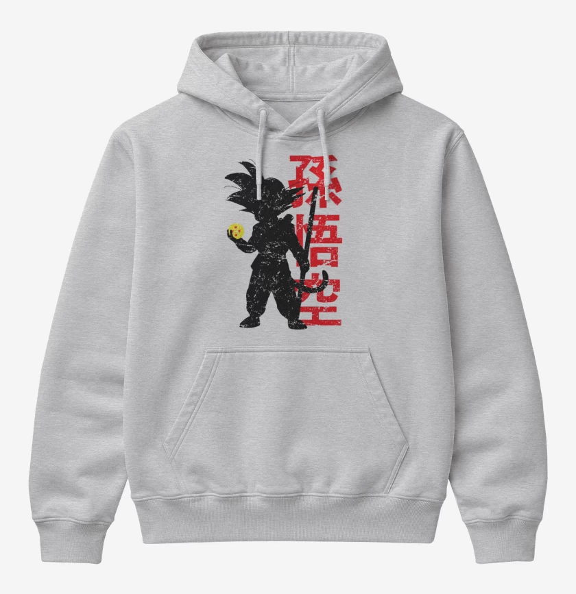 Poleron Canguro básico Gris Melange de Pequeño Goku