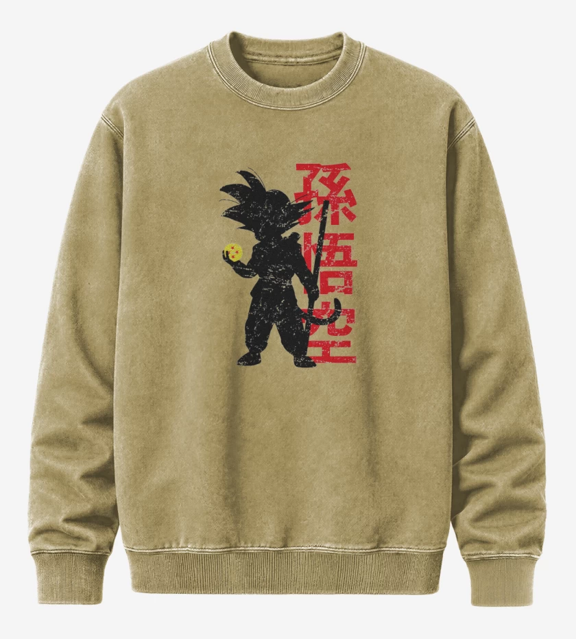 Poleron Polo Acid Wash Beige de Pequeño Goku