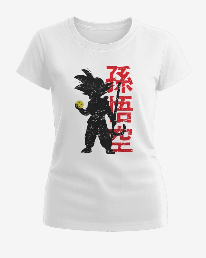 Polera de Mujer Blanco de Pequeño Goku