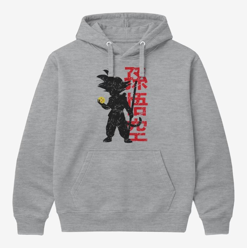 Polerón Canguro Gris Melange de Pequeño Goku