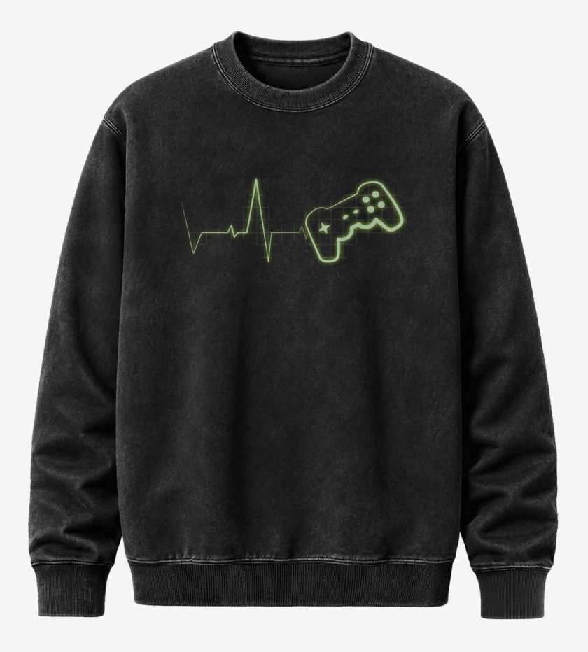 Poleron Polo Acid Wash Negro de Gamer