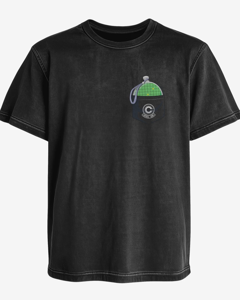 Polera desgastada Negro de Radar de bolsillo