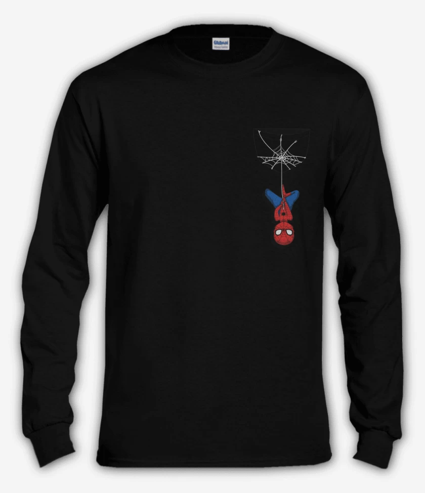 Polera manga larga Negro de Spider man Bolsillo