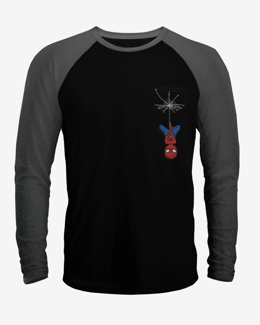 Polera Raglan Spider man Bolsillo