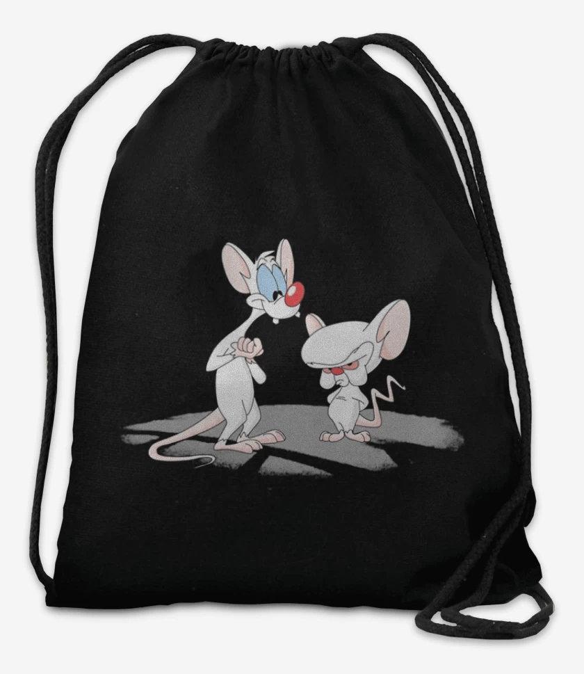 Mochila Negro de Pinky y cerebro