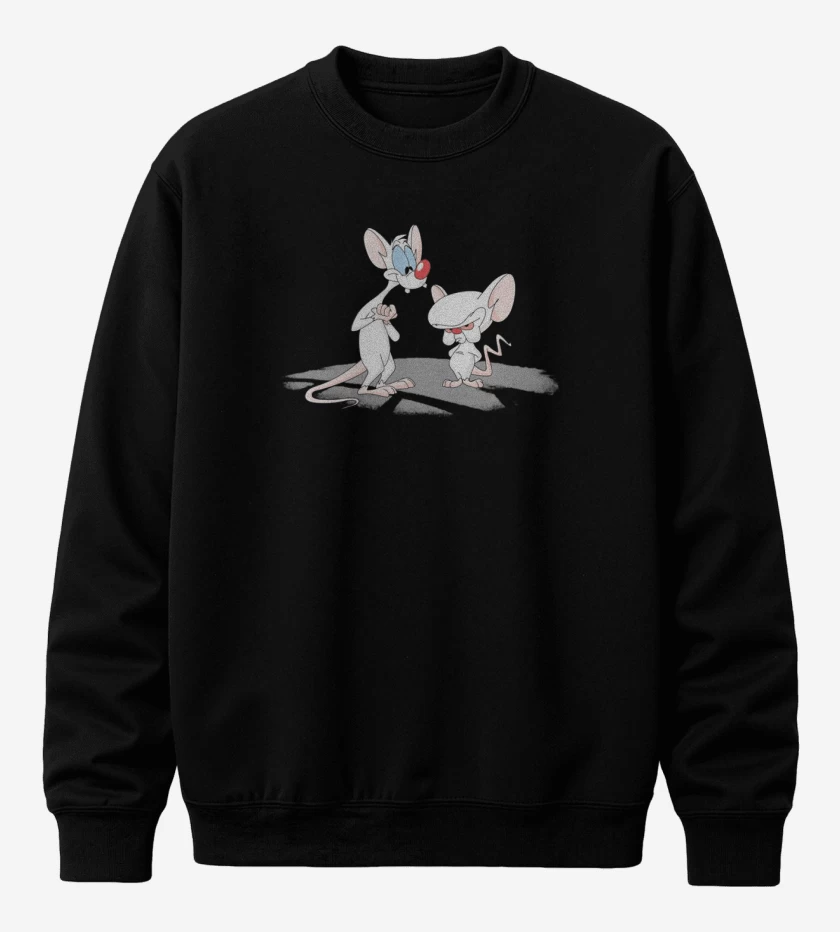 Poleron polo Negro de Pinky y cerebro