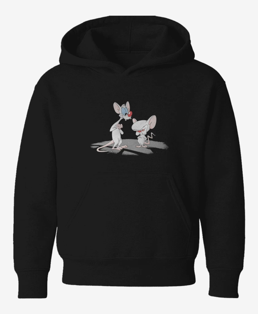Poleron de niño Negro de Pinky y cerebro