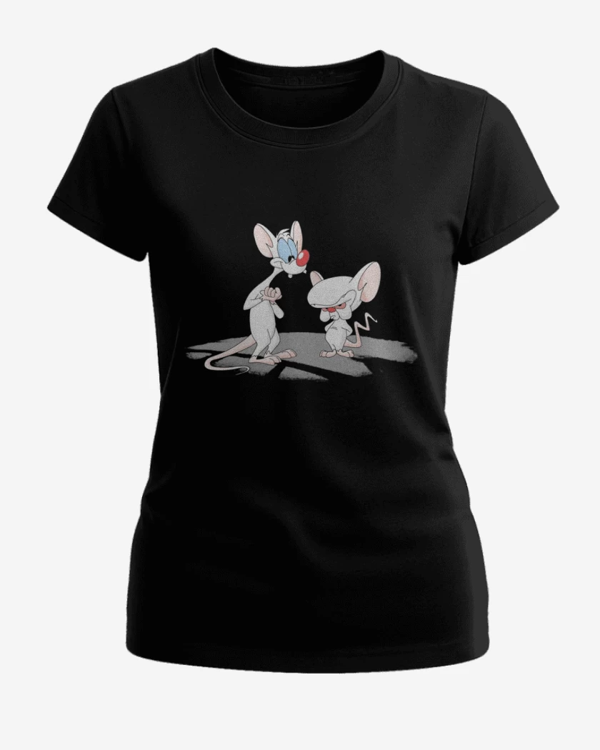 Polera de Mujer Negro de Pinky y cerebro